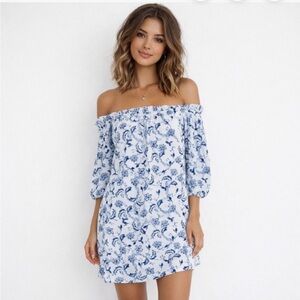 Banana Republic Navy and White Floral Mini Dress